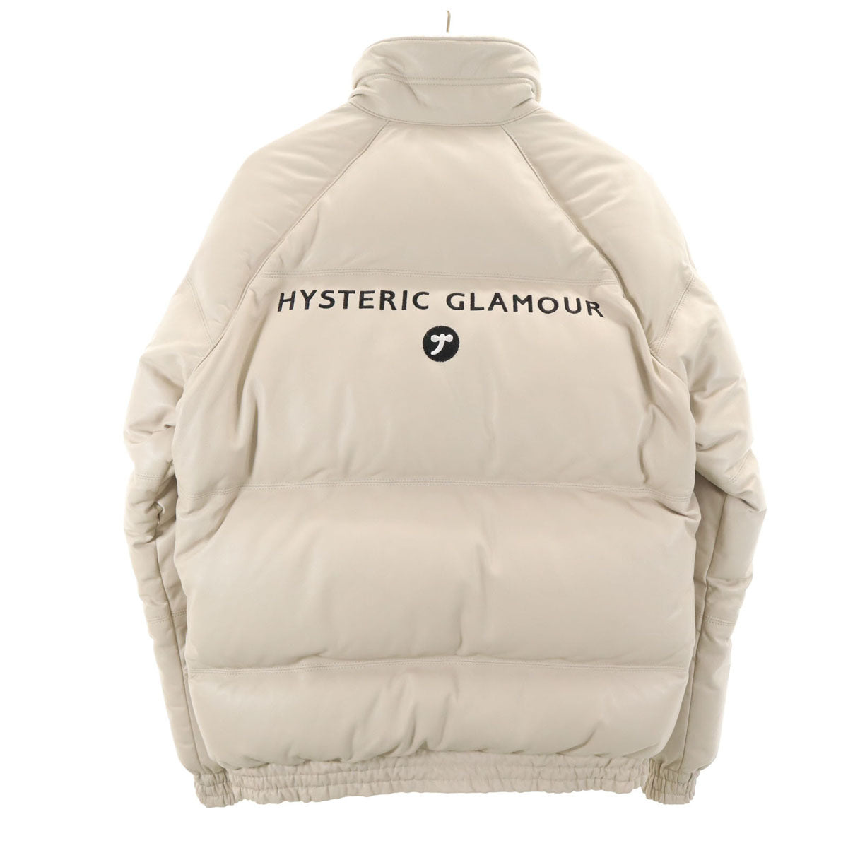 HYSTERIC GLAMOUR ヒステリックグラマー バックロゴ 羊革レザー ダウンジャケット L アイボリー メンズ