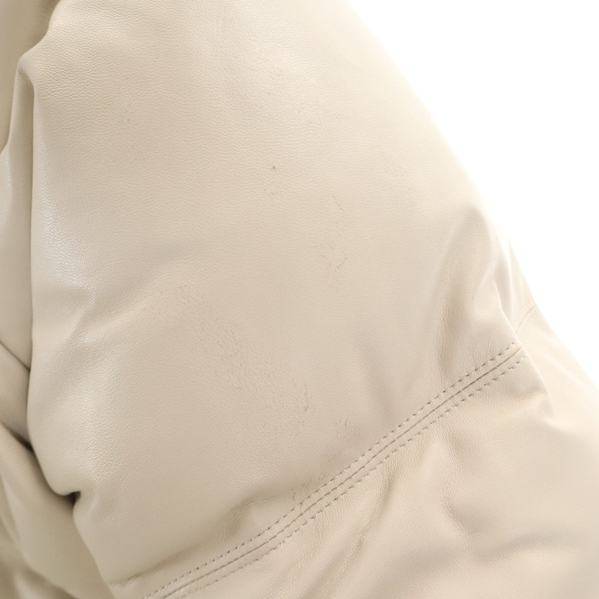 HYSTERIC GLAMOUR ヒステリックグラマー バックロゴ 羊革レザー ダウンジャケット L アイボリー メンズ