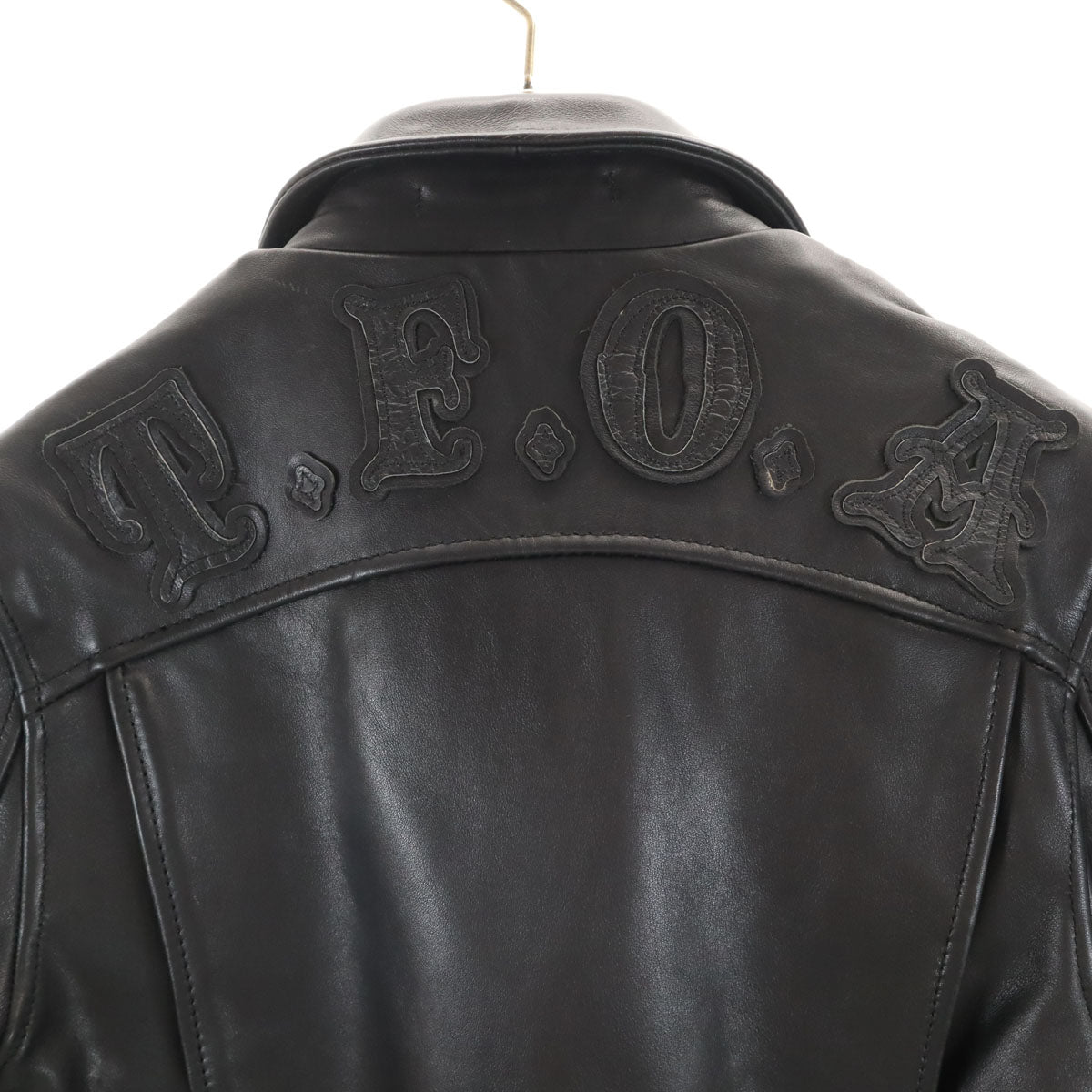 JACKROSE VINTAGE ジャックローズ ヴィンテージ COLLARS カラーズ コラボ 武装戦線 T.F.O.A 牛革レザー ダブルライダースジャケット 3 ブラック メンズ