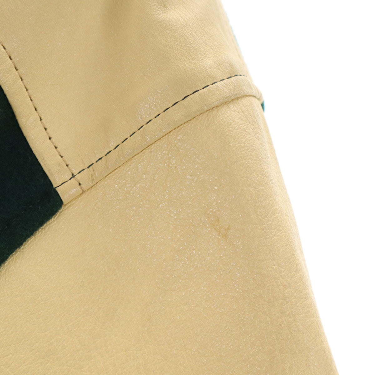 VAN JACKET ヴァンヂャケット レタードワッペン 牛革レザー切替 スタジャン BIG ONE 深緑 中綿 ジャケット メンズ