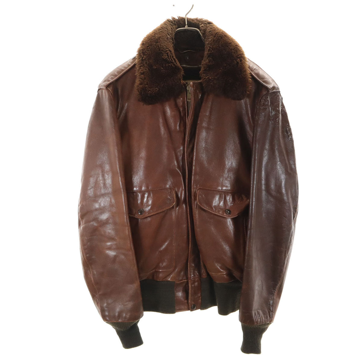 schott ショット 80s USA製 134SM ヴィンテージ A-2 レザー フライトジャケット 42 ブラウン ライナー付き メンズ