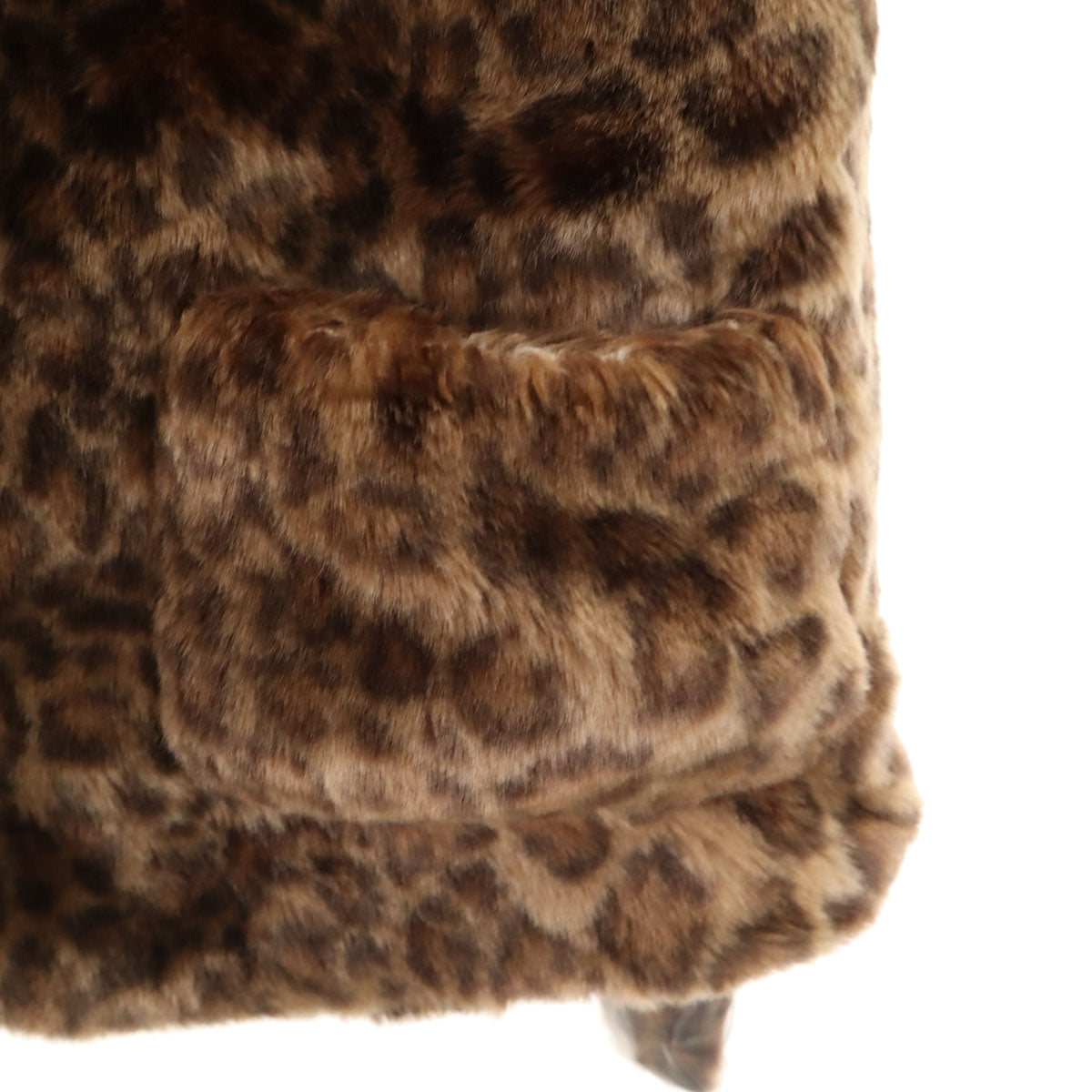 未使用 PINK HOUSE ピンクハウス レオパード フェイクファー 中綿ジャケット M ブラウン ヒョウ柄 レディース