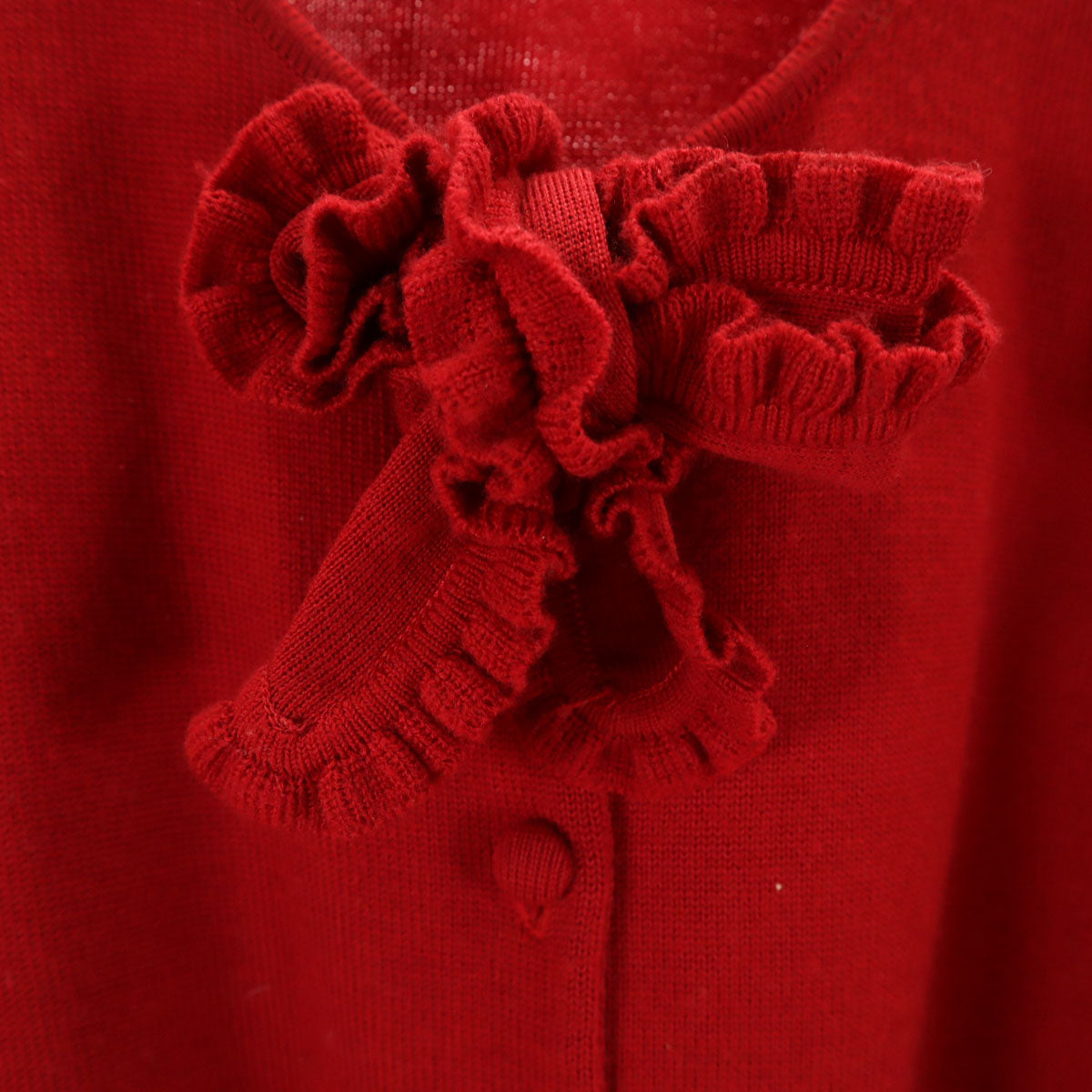 PINK HOUSE ピンクハウス ウール 長袖 ニットカーディガン レッド レディース