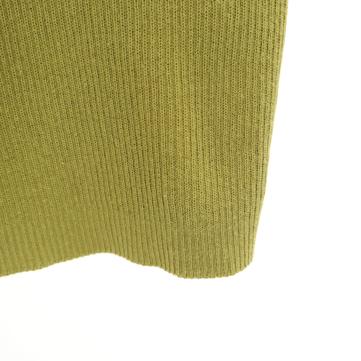 Rene ルネ 日本製 長袖 ジップアップ リブ ニットカーディガン 38 グリーン系 レディース