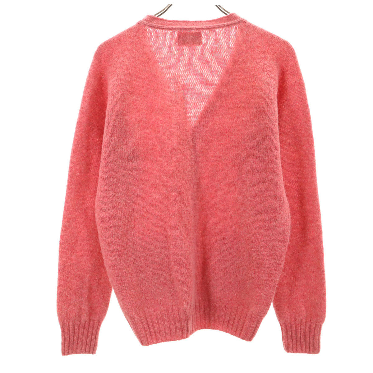 美品 INVERALLAN インバーアラン スコットランド製 長袖 Vネック ニットカーディガン 40 ピンク レディース