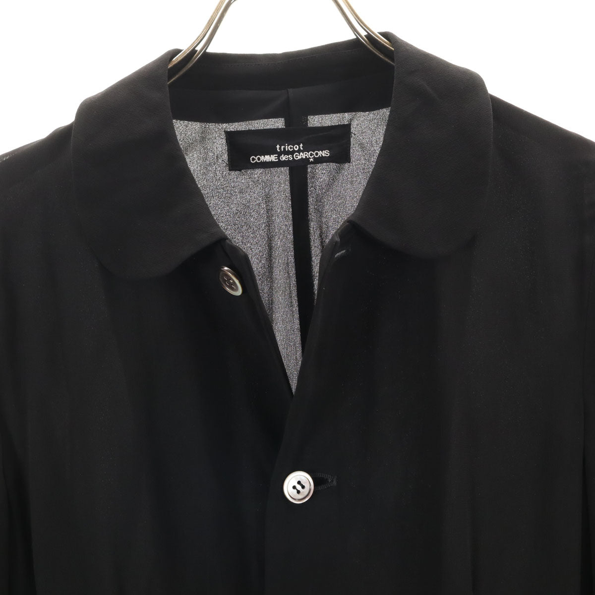 tricot COMME des GARCONS トリココムデギャルソン 2000年 00s 日本製 長袖 ツイード切替 ブラウス ブラック シャツ レディース