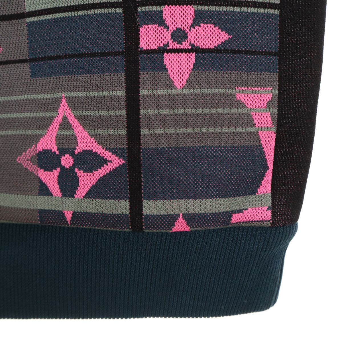 美品 LOUIS VUITTON ルイヴィトン イタリア製 モノグラム 長袖 ジャカード スウェット トレーナー M チャコールグレー HKY75WZRW メンズ