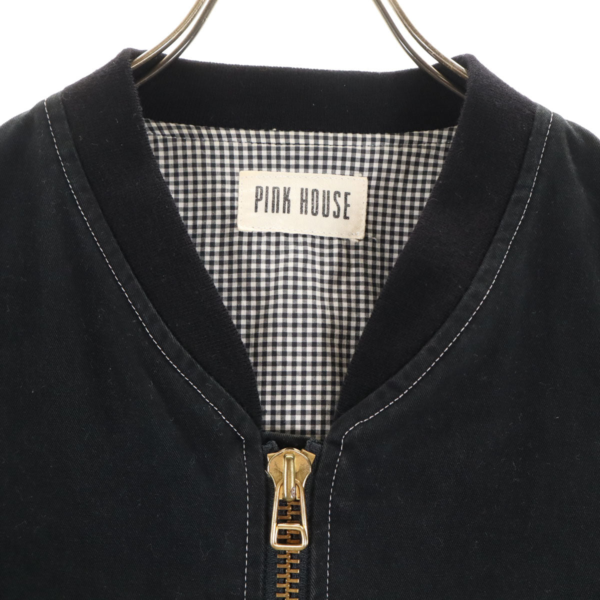 PINK HOUSE ピンクハウス ジップ ブルゾン ブラック MA-1タイプ メンズ