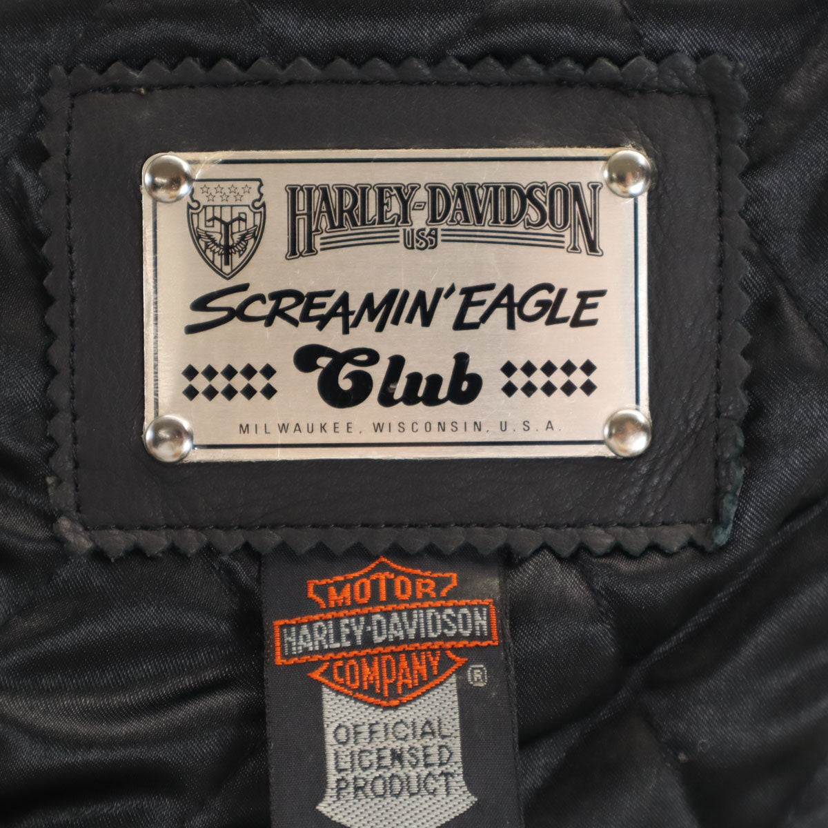HARLEY DAVIDSON ハーレーダビッドソン 本革レザー ライダースジャケット 36 ブラック シングル メンズ