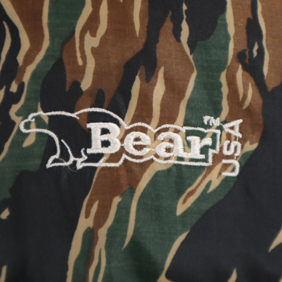 Bear USA ベアーユーエスエー カモフラ ダウンジャケット L カーキ リバーシブル レディース