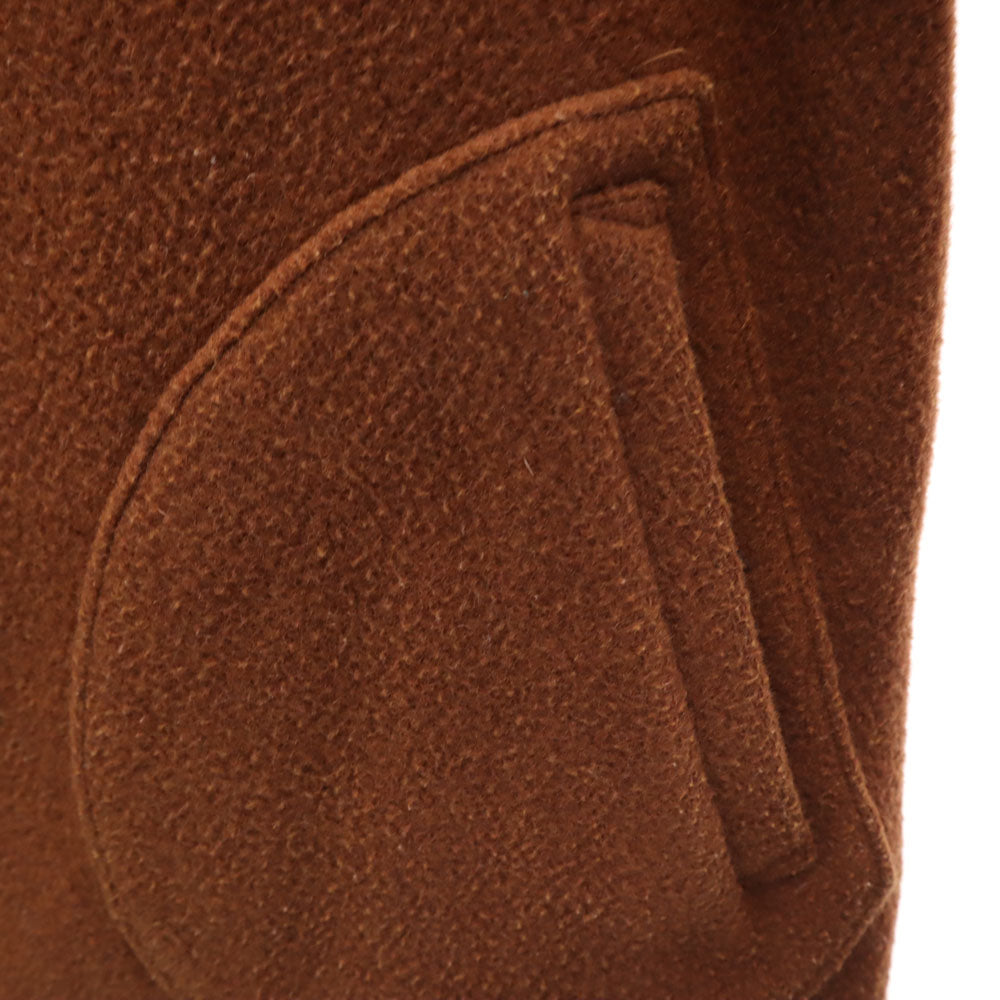 Danton ダントン ウールブレンド 日本製 ノーカラージャケット 36 ブラウン系 レディース