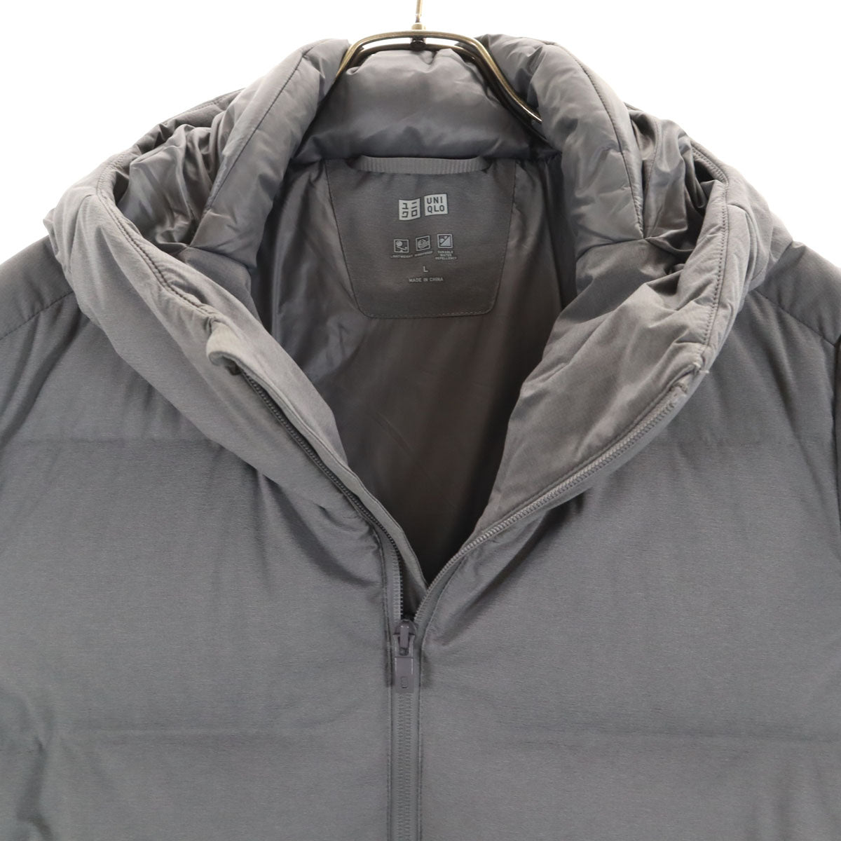 UNIQLO ユニクロ 長袖 シームレス ダウンパーカー L グレー メンズ