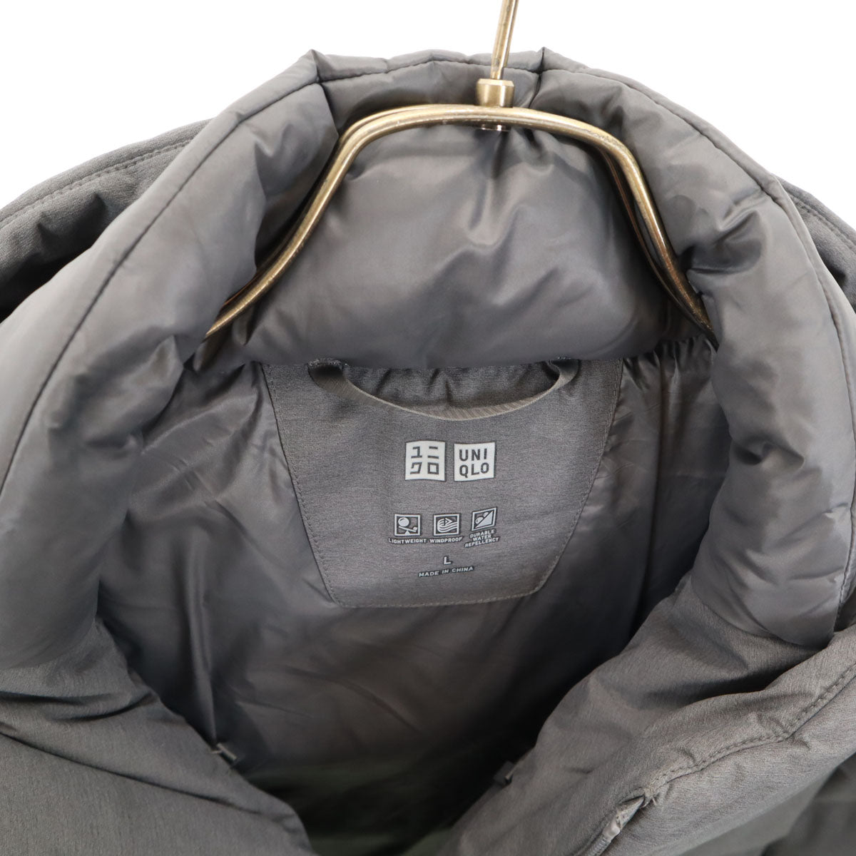 UNIQLO ユニクロ 長袖 シームレス ダウンパーカー L グレー メンズ