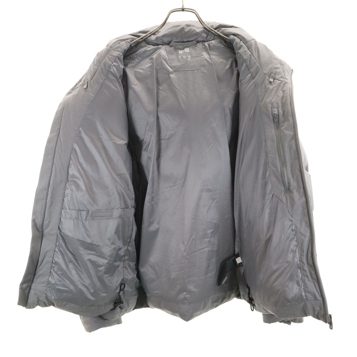 UNIQLO ユニクロ 長袖 シームレス ダウンパーカー L グレー メンズ