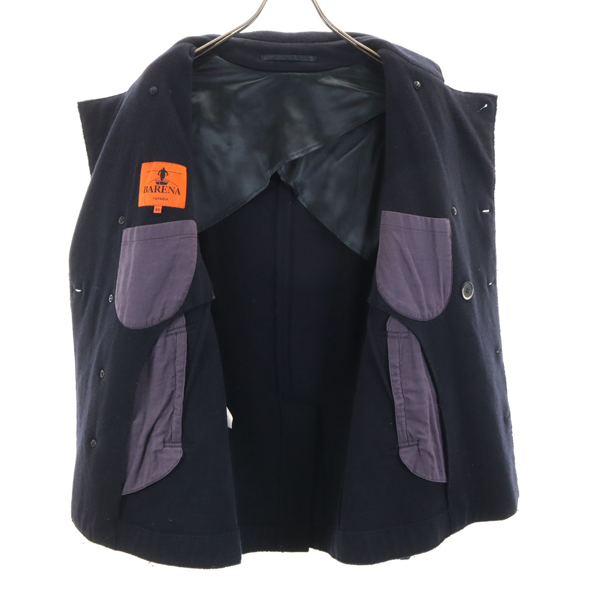 BARENA バレナ イタリア製 ニット ピーコート 48 ネイビー Pコート メンズ