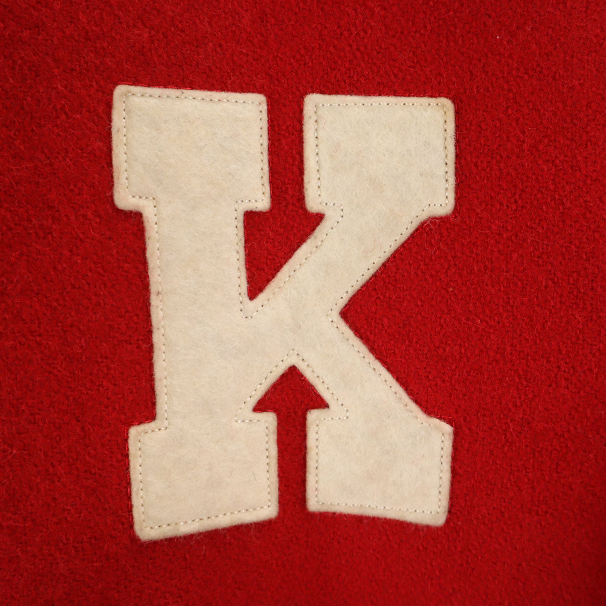 Karl Helmut カールヘルム レタードワッペン 牛革レザー切替 スタジャン M レッド 中綿 ジャケット メンズ