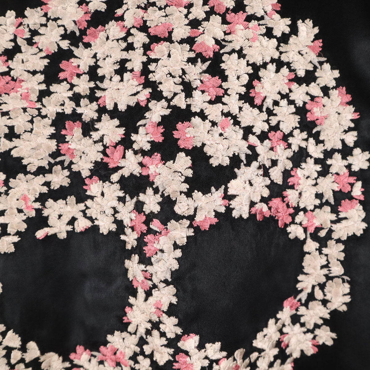 花旅楽団 花柄 リバーシブル スカル刺繍 スカジャン XL ブラック系 メンズ