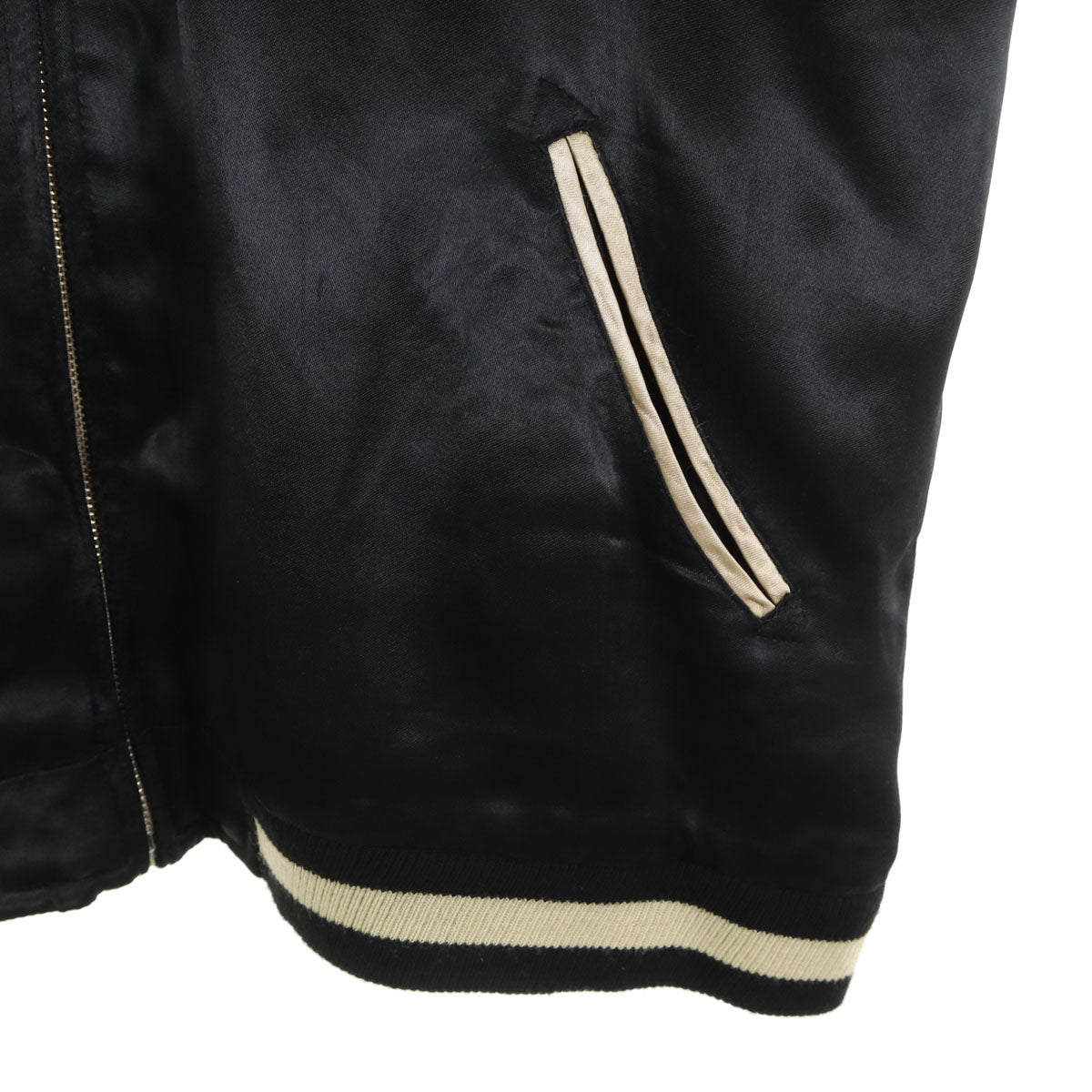 花旅楽団 花柄 リバーシブル スカル刺繍 スカジャン XL ブラック系 メンズ