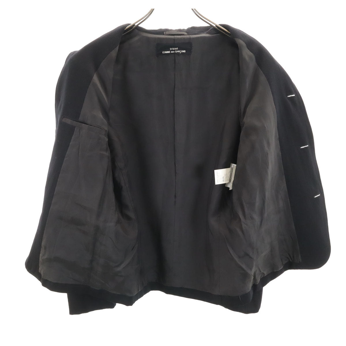 美品 tricot COMME des GARCONS トリコットコムデギャルソン 1989年 80s 日本製 オールド ウールジャケット ブラック レディース