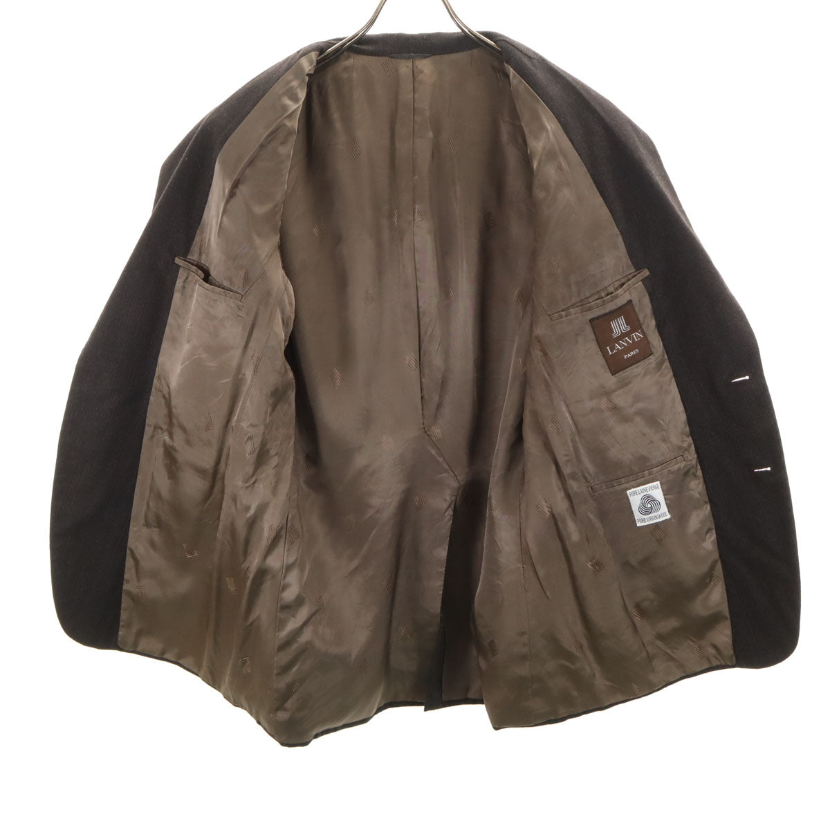 美品 LANVIN ランバン 80s 90s オールド ストライプ柄 テーラードジャケット 42 ブラウン系 メンズ