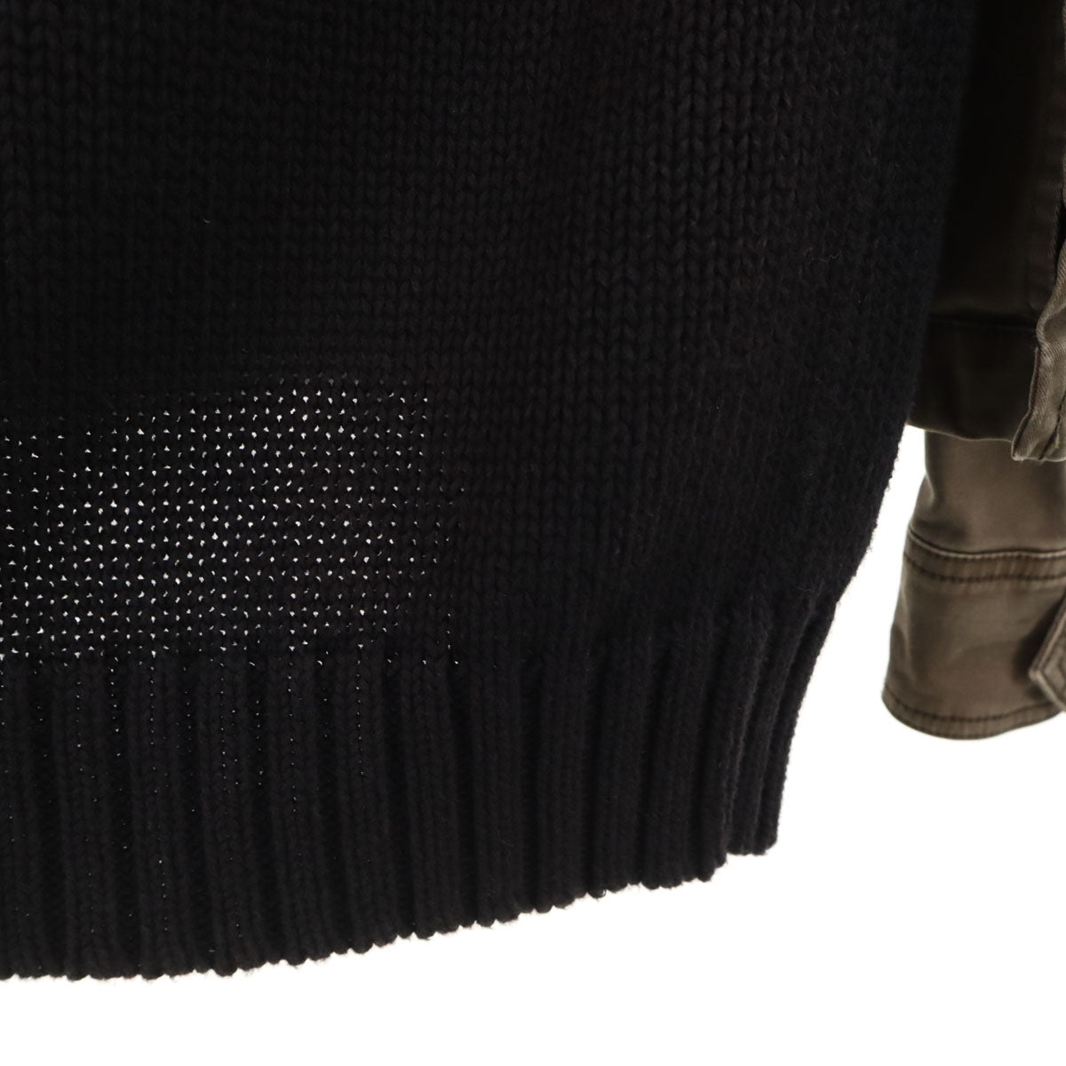 DIESEL ディーゼル ニット切替 フードジャケット S グレージュ レディース