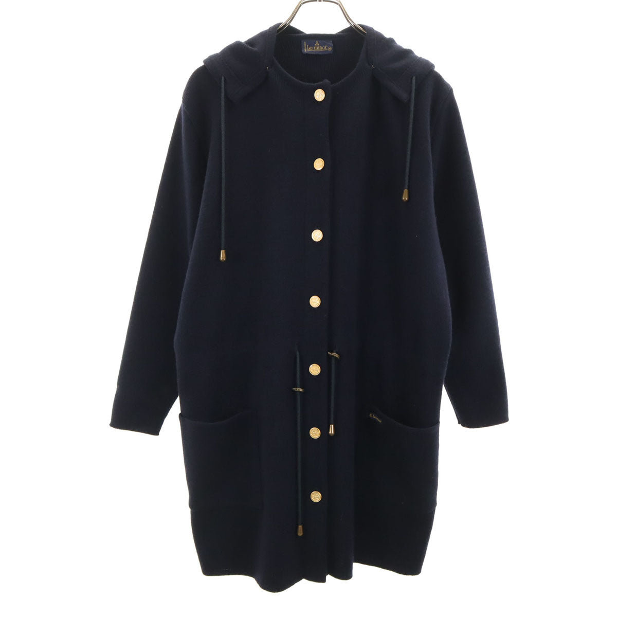 Le Minor ルミノア 90s フランス製 オールド ニットカーディガン 38 ネイビー レディース