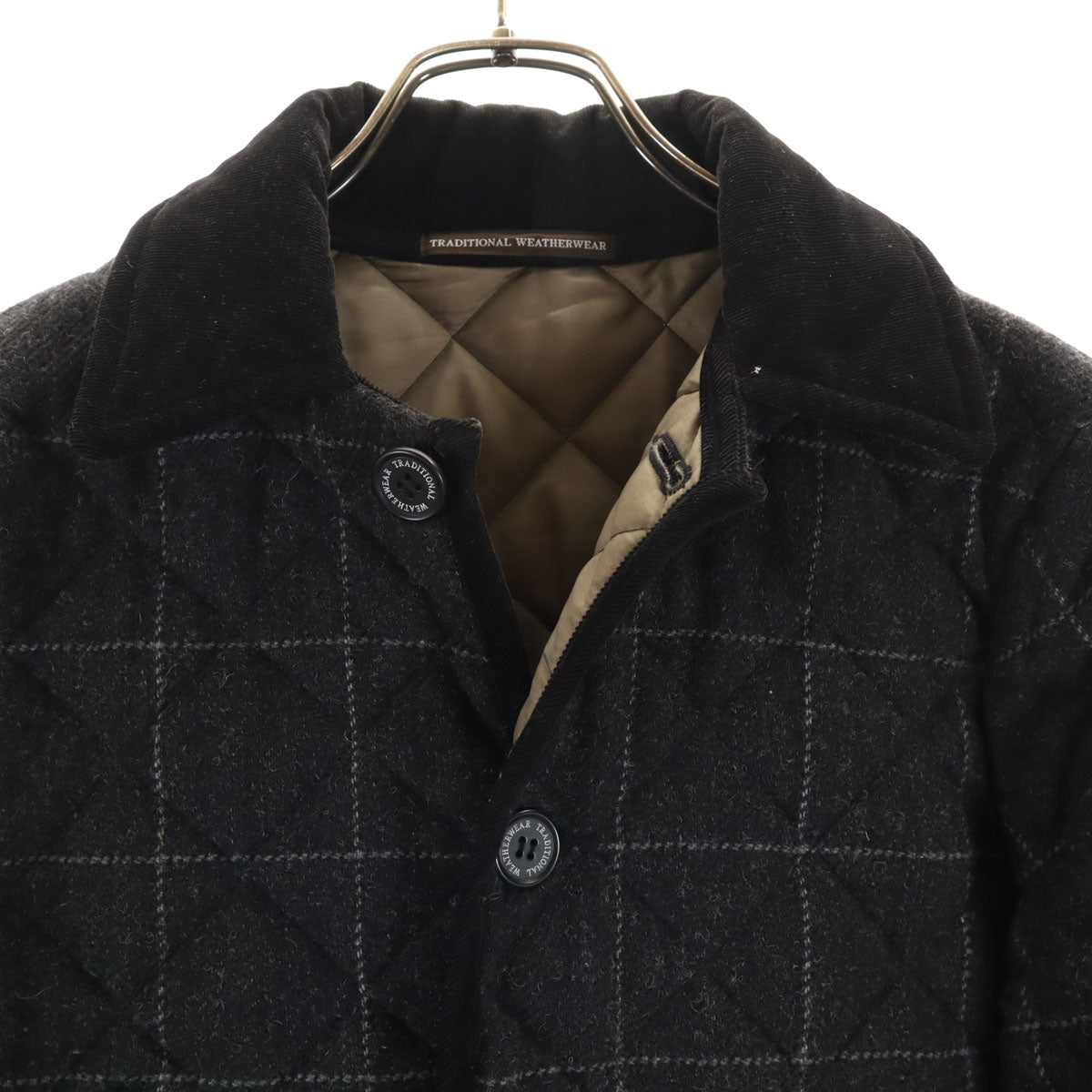 TRADITIONAL WEATHER WEAR トラディショナル ウェザーウェア ウールブレンド キルティングジャケット 36 グレー レディース