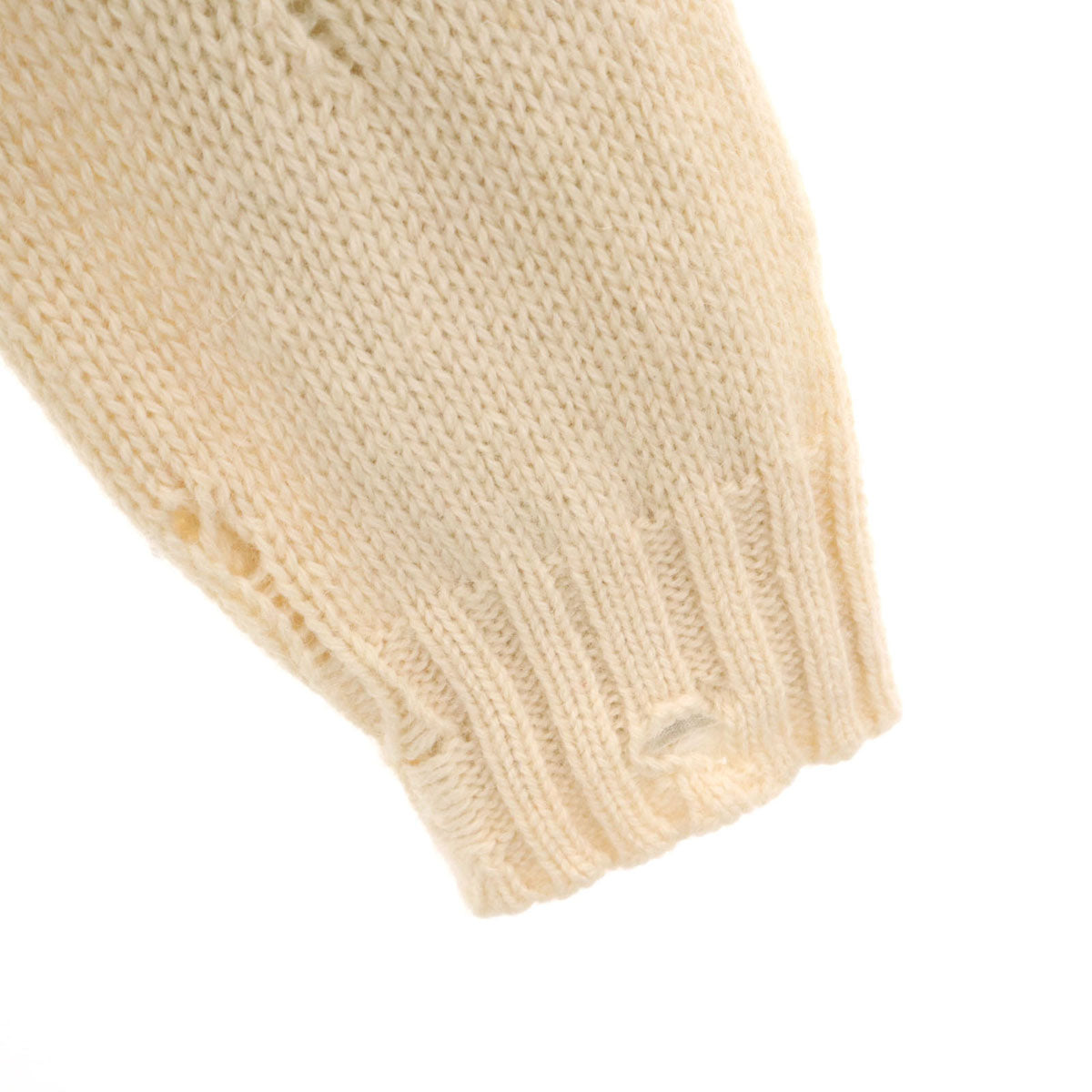 DIESEL ディーゼル イタリア製 アルパカブレンド 長袖 ダメージ加工 セーター オフホワイト ニット メンズ