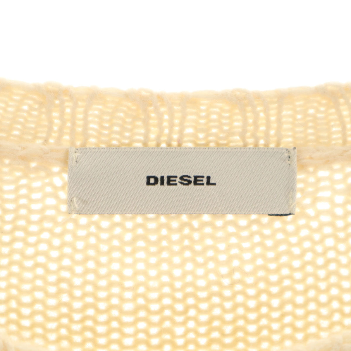 DIESEL ディーゼル イタリア製 アルパカブレンド 長袖 ダメージ加工 セーター オフホワイト ニット メンズ