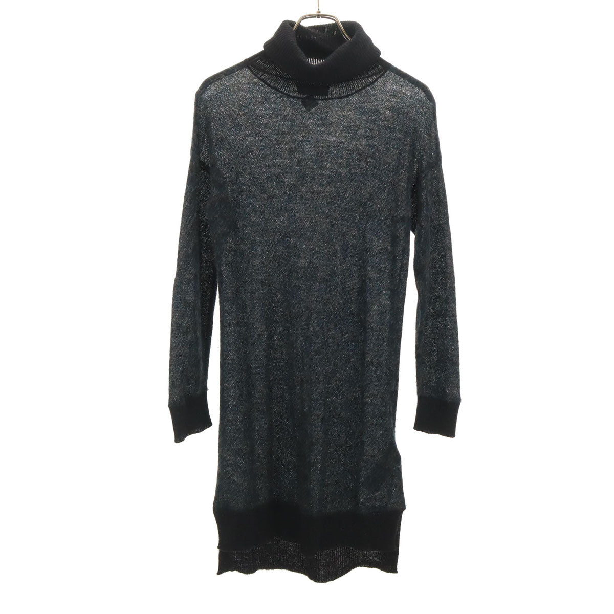 DIESEL ディーゼル アルパカ 長袖 タートルネック ニット ワンピース XS ブラック系 レディース