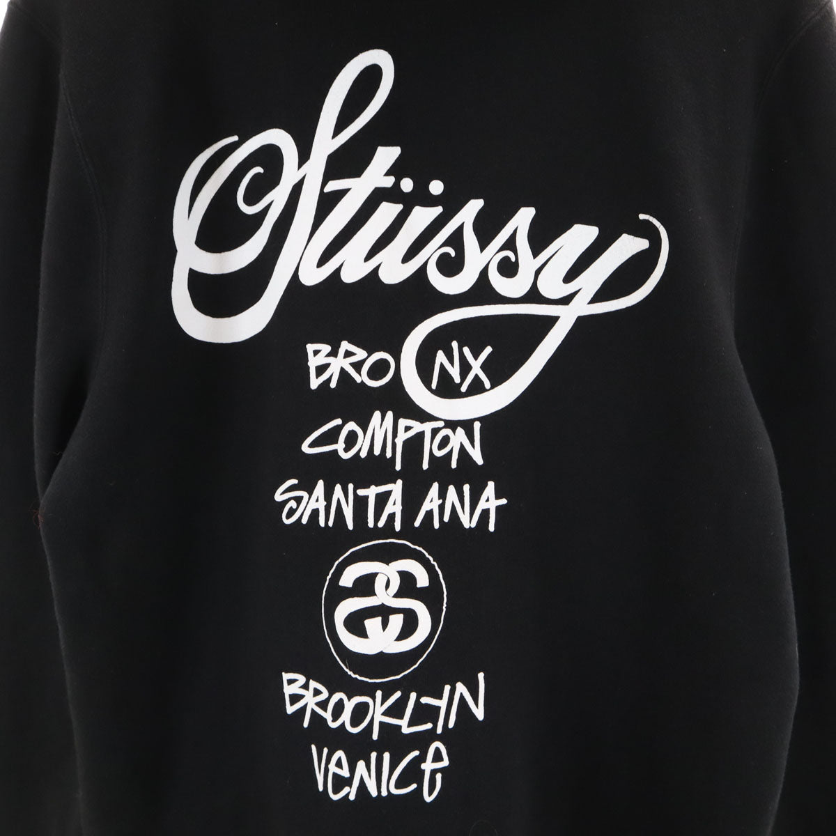 STUSSY ステューシー 長袖 ジップパーカー S ブラック メンズ