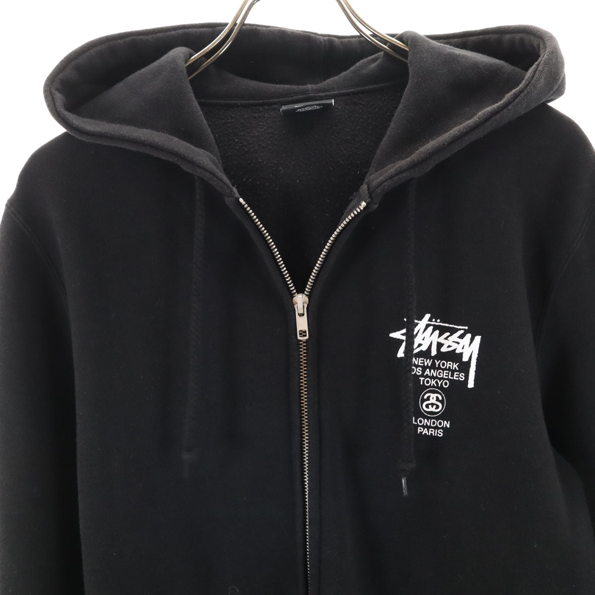 STUSSY ステューシー 長袖 ジップパーカー S ブラック メンズ
