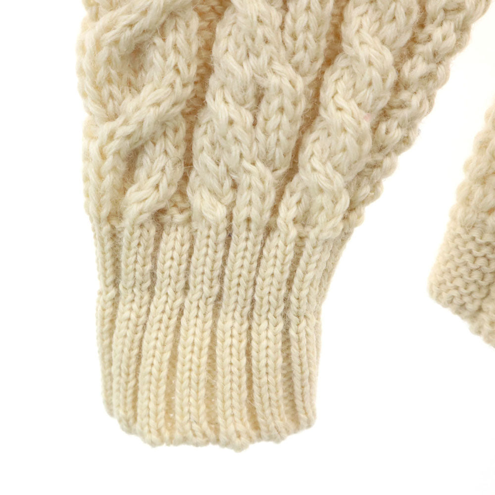 ガンジーウーレンズ イギリス製 ウール 長袖 タートルネック ニット M アイボリー セーター メンズ