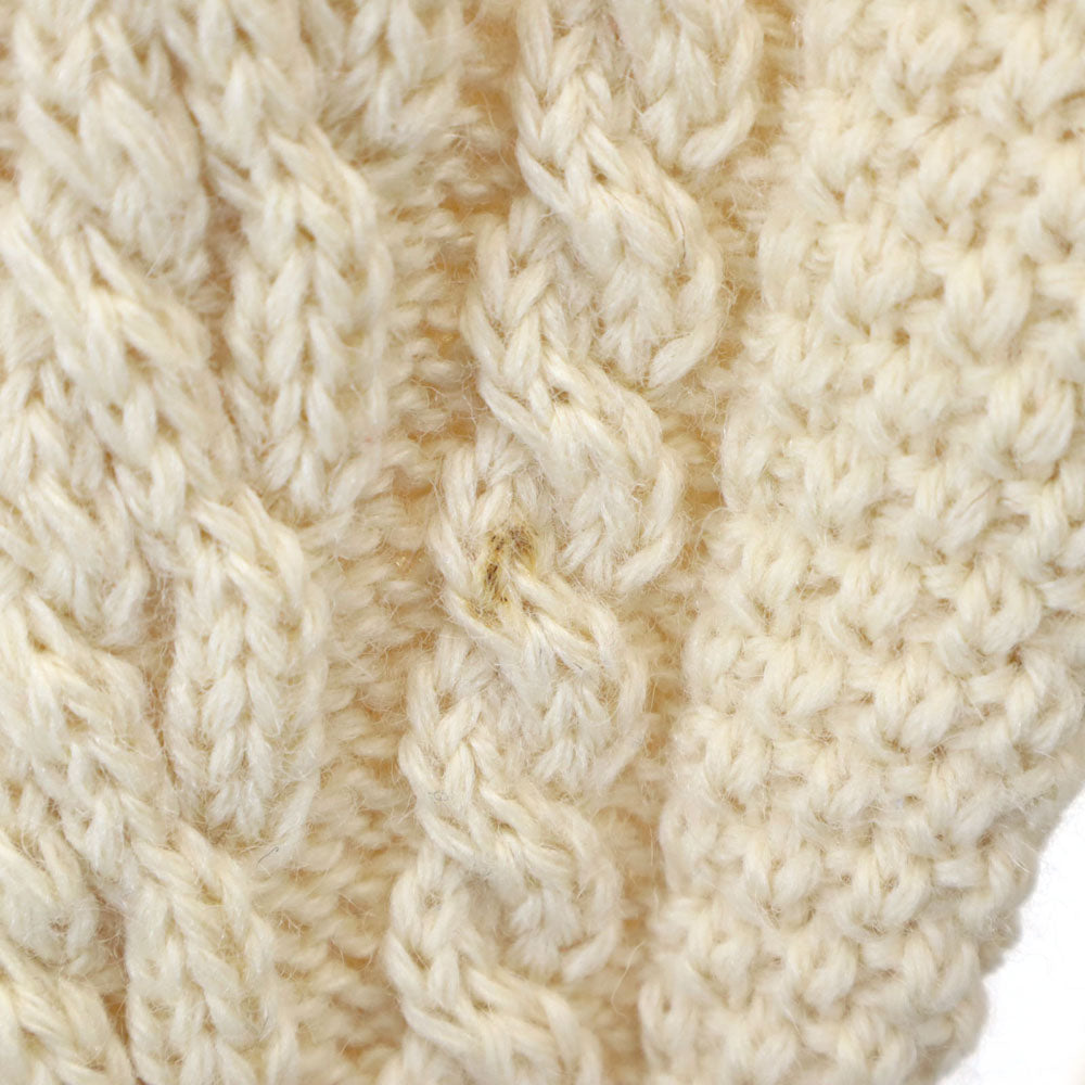 ガンジーウーレンズ イギリス製 ウール 長袖 タートルネック ニット M アイボリー セーター メンズ