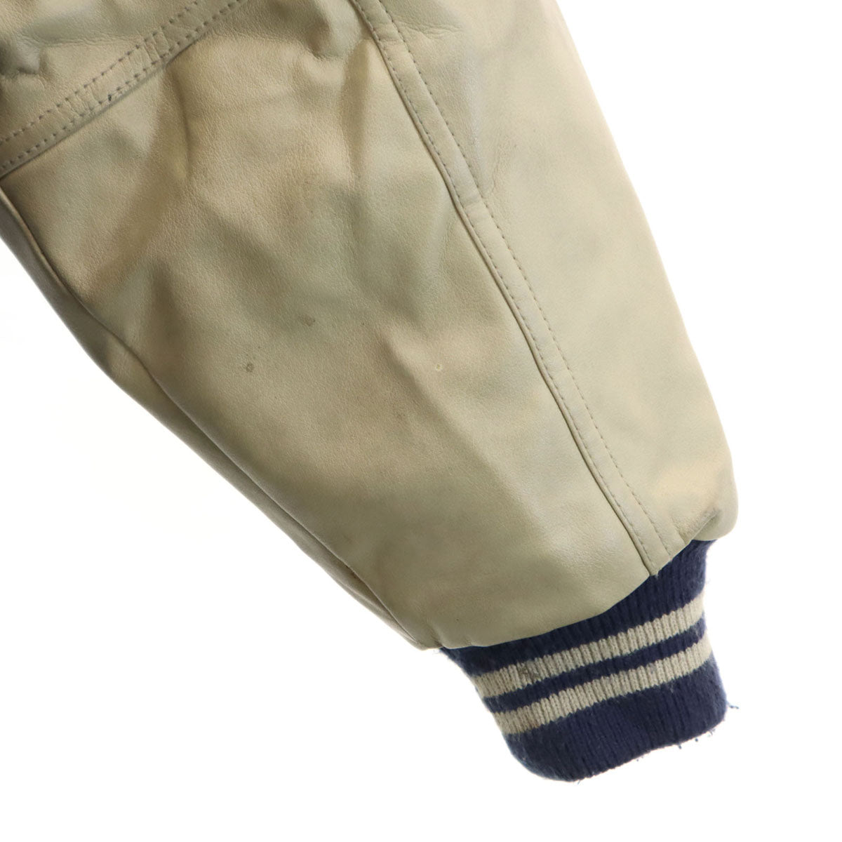 SUNTORY ORIGINAL DESIGN サントリーボス レザー切替 スタジャン ネイビー系 メンズ