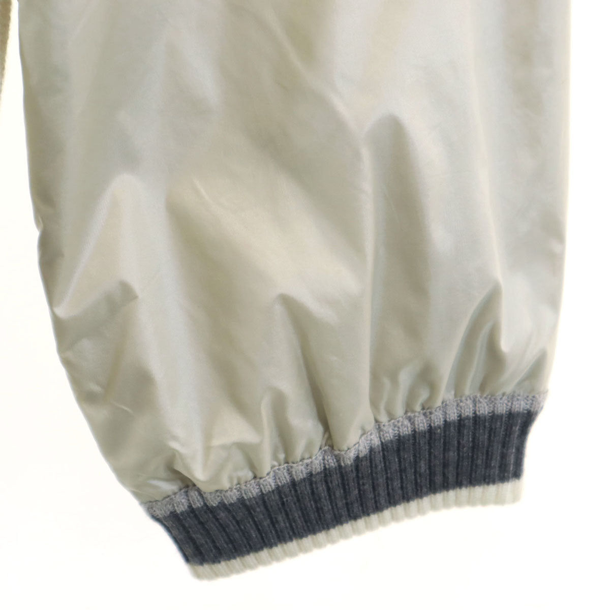 LANVIN SPORT ランバン スポーツ 長袖 ナイロン切替 ニット 38 グレージュ レディース