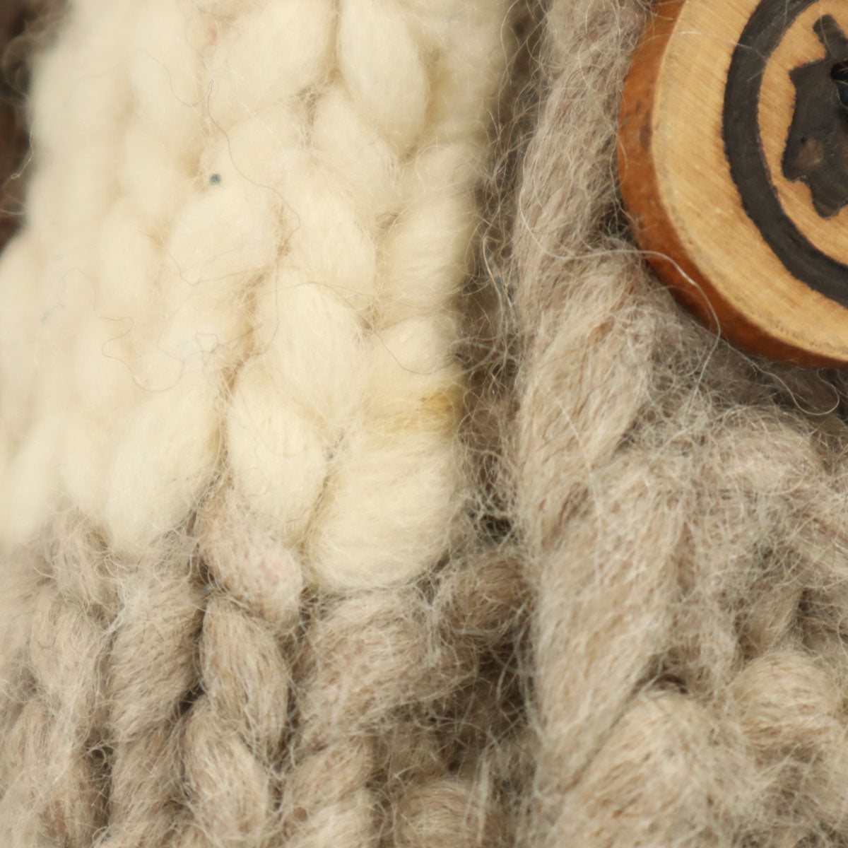 LONGHOUSE ロングハウス カナダ製 ウール100％ カウチンジャケット 40 ベージュ系 メンズ