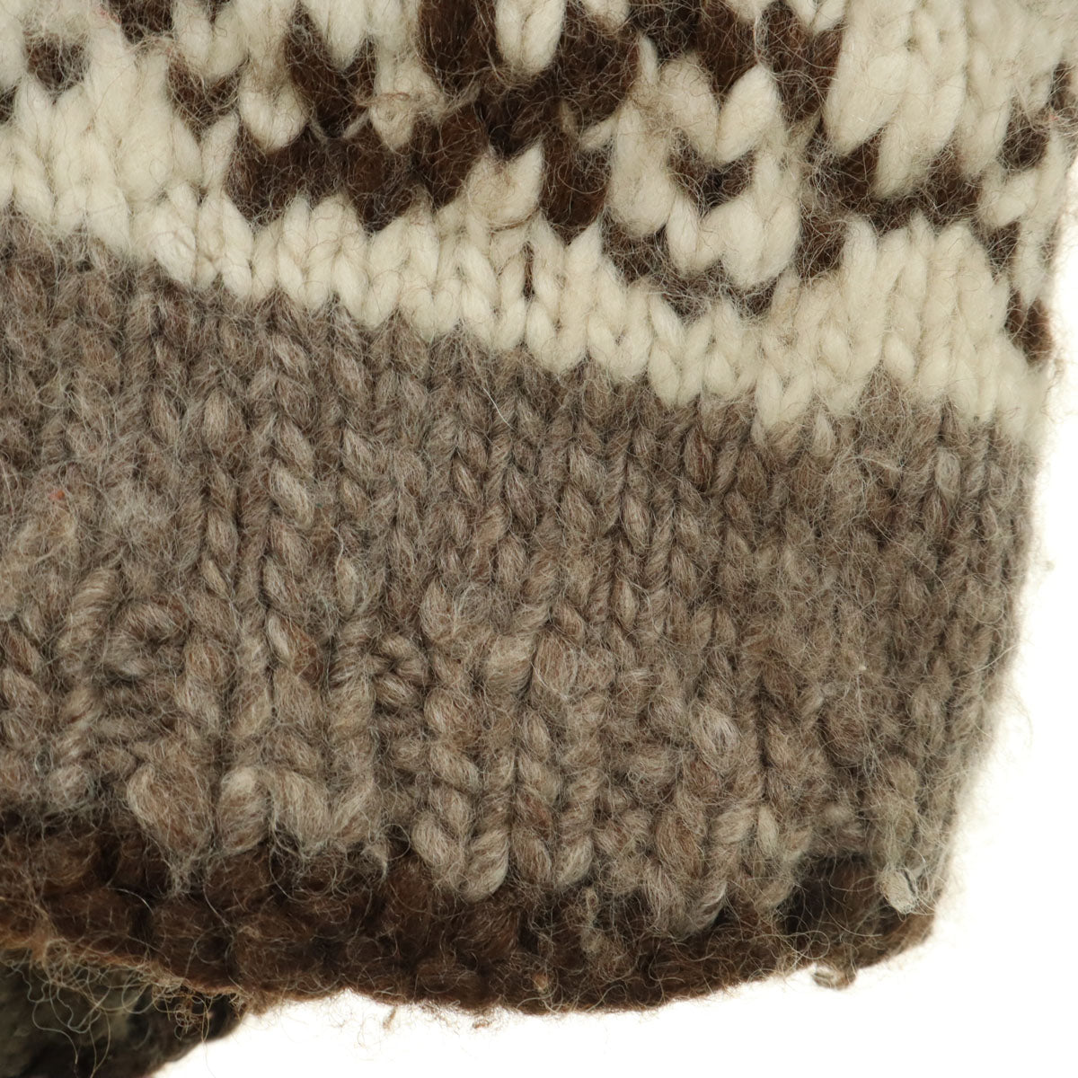 HERMES エルメス ヴィンテージ ウール100％ カウチンジャケット ブラウン系 メンズ