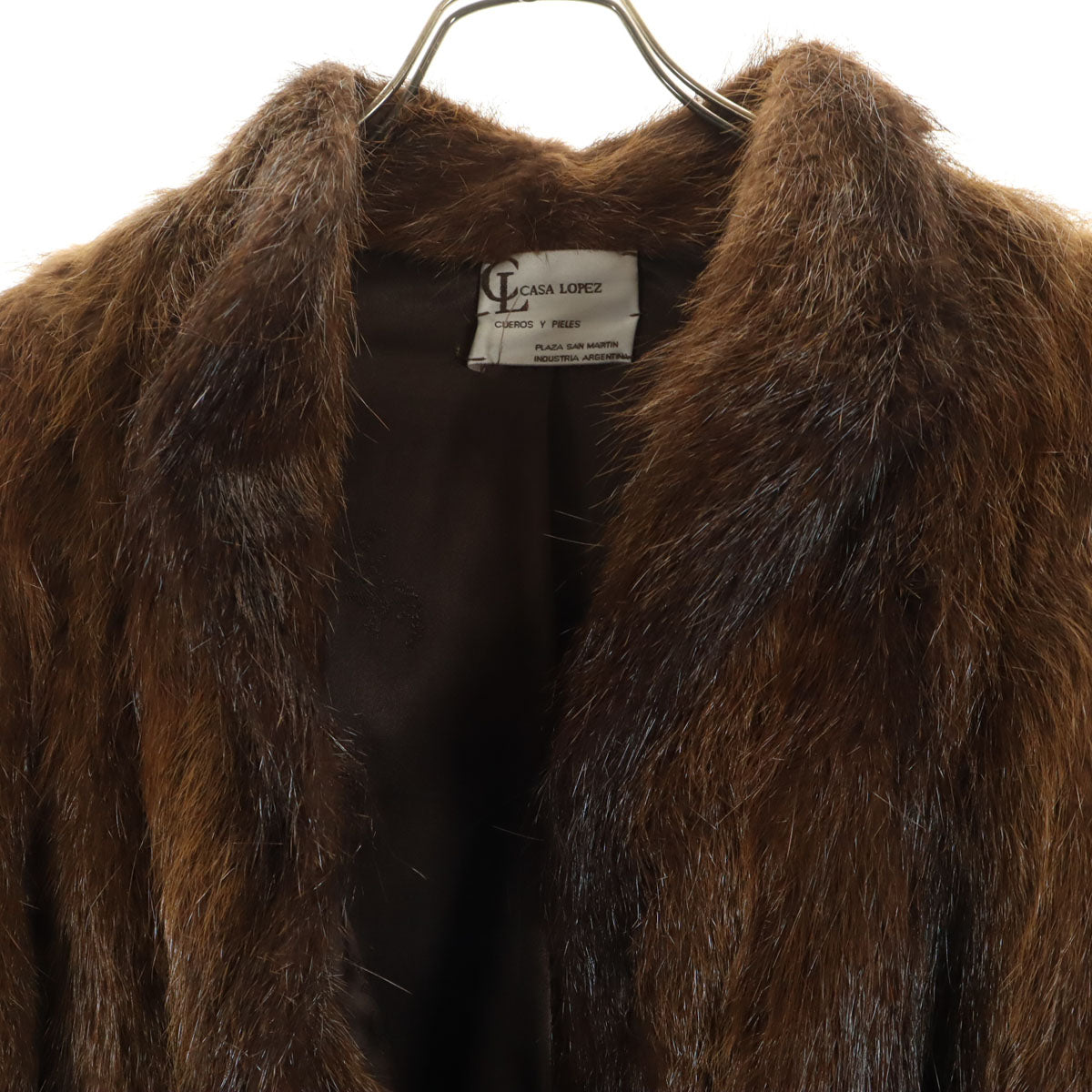 CASA LOPEZ 毛皮コート ブラウン レディース