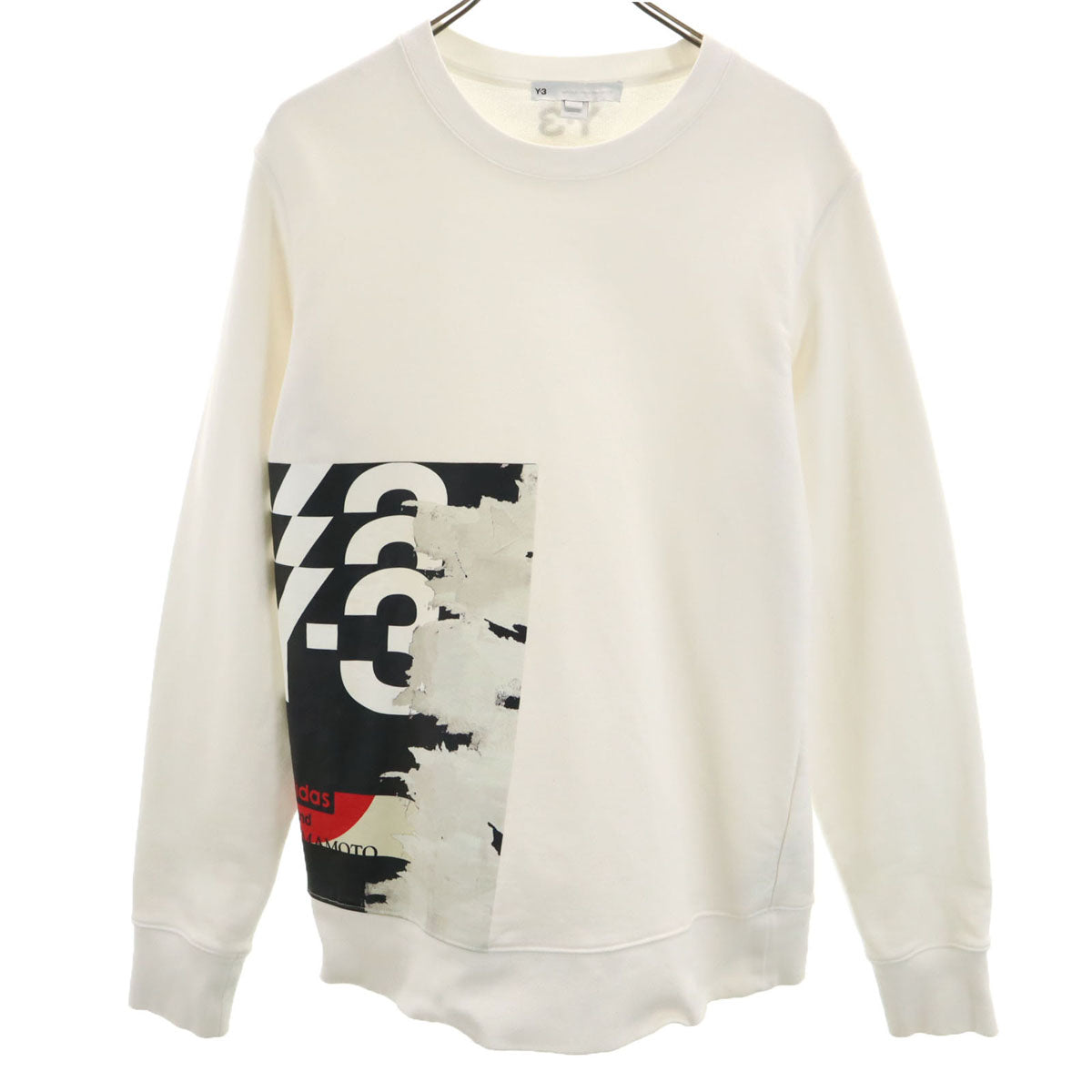 Y-3 ワイスリー 長袖 スウェット トレーナー M ホワイト ヨウジヤマモト メンズ