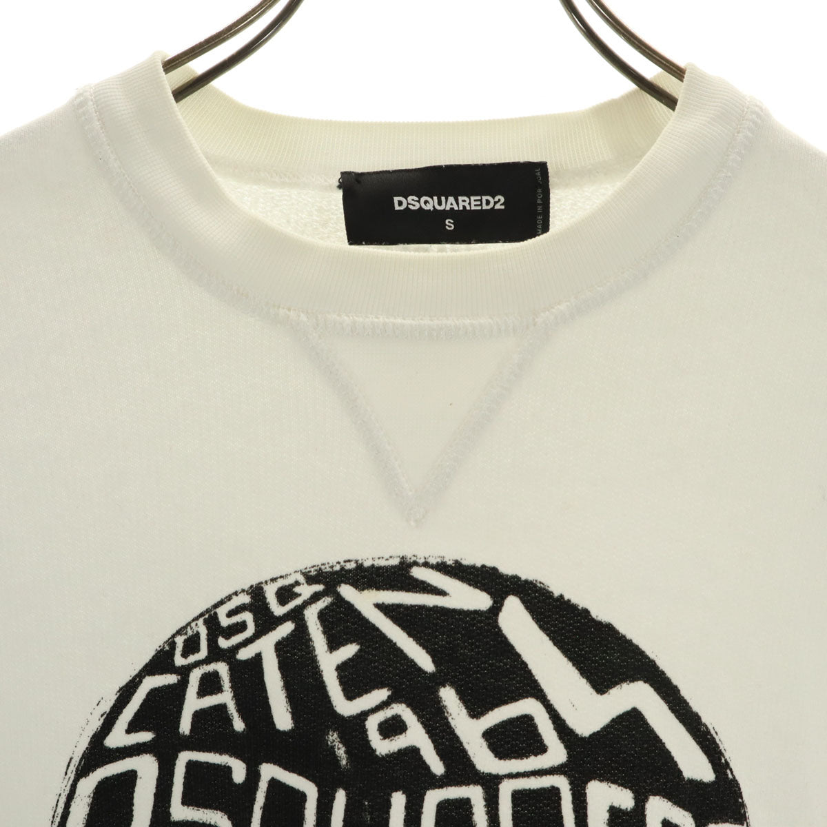 DSQUARED2 ディースクエアード ポルトガル製 スクリーミングマン 長袖 スウェット トレーナー S ホワイト メンズ