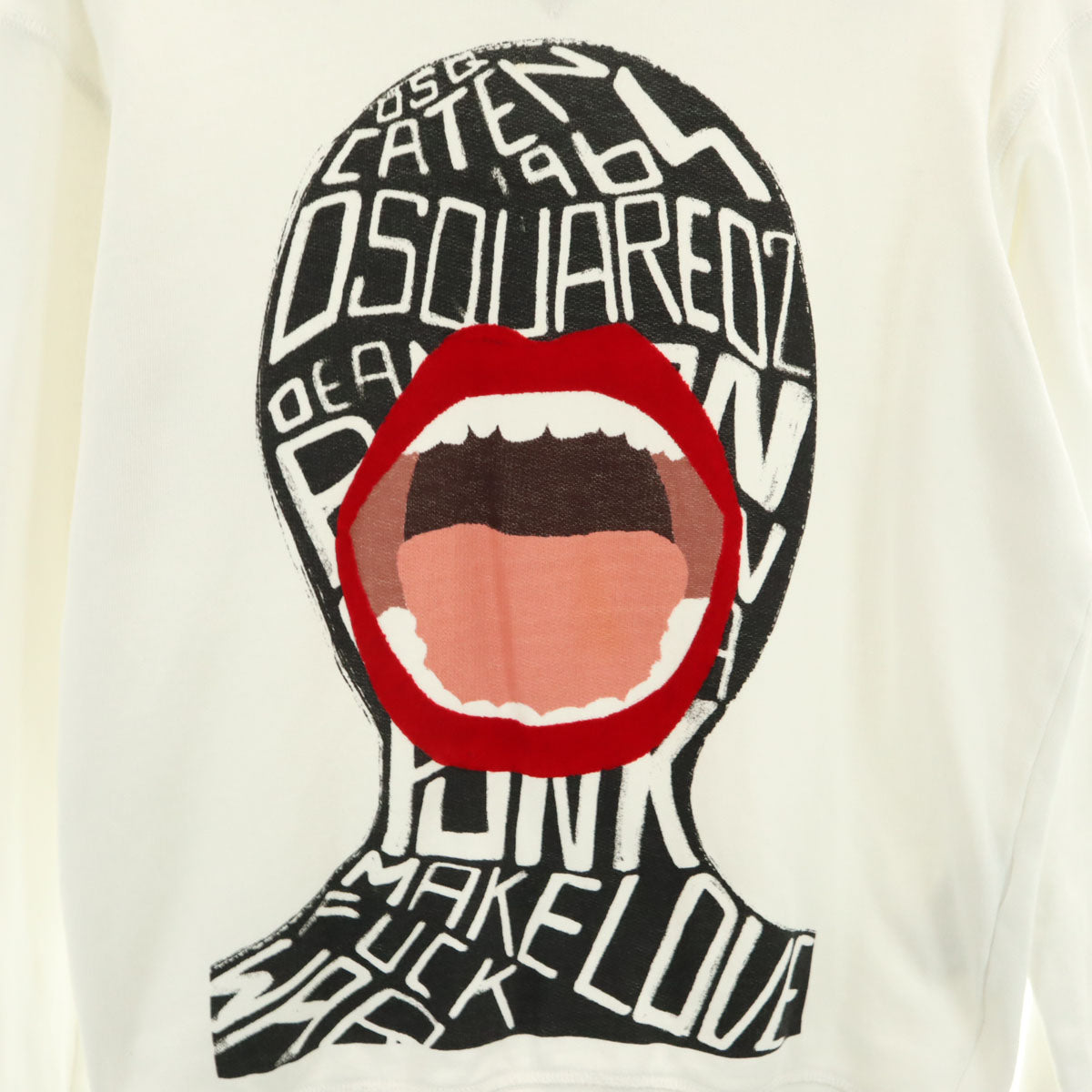 DSQUARED2 ディースクエアード ポルトガル製 スクリーミングマン 長袖 スウェット トレーナー S ホワイト メンズ