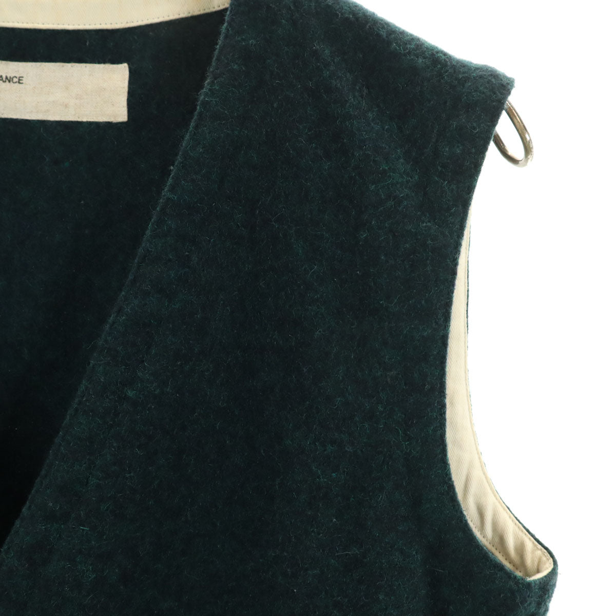 NAISSANCE ネサーンス 日本製 コンチョボタン Vネック ベスト S 深緑 メンズ