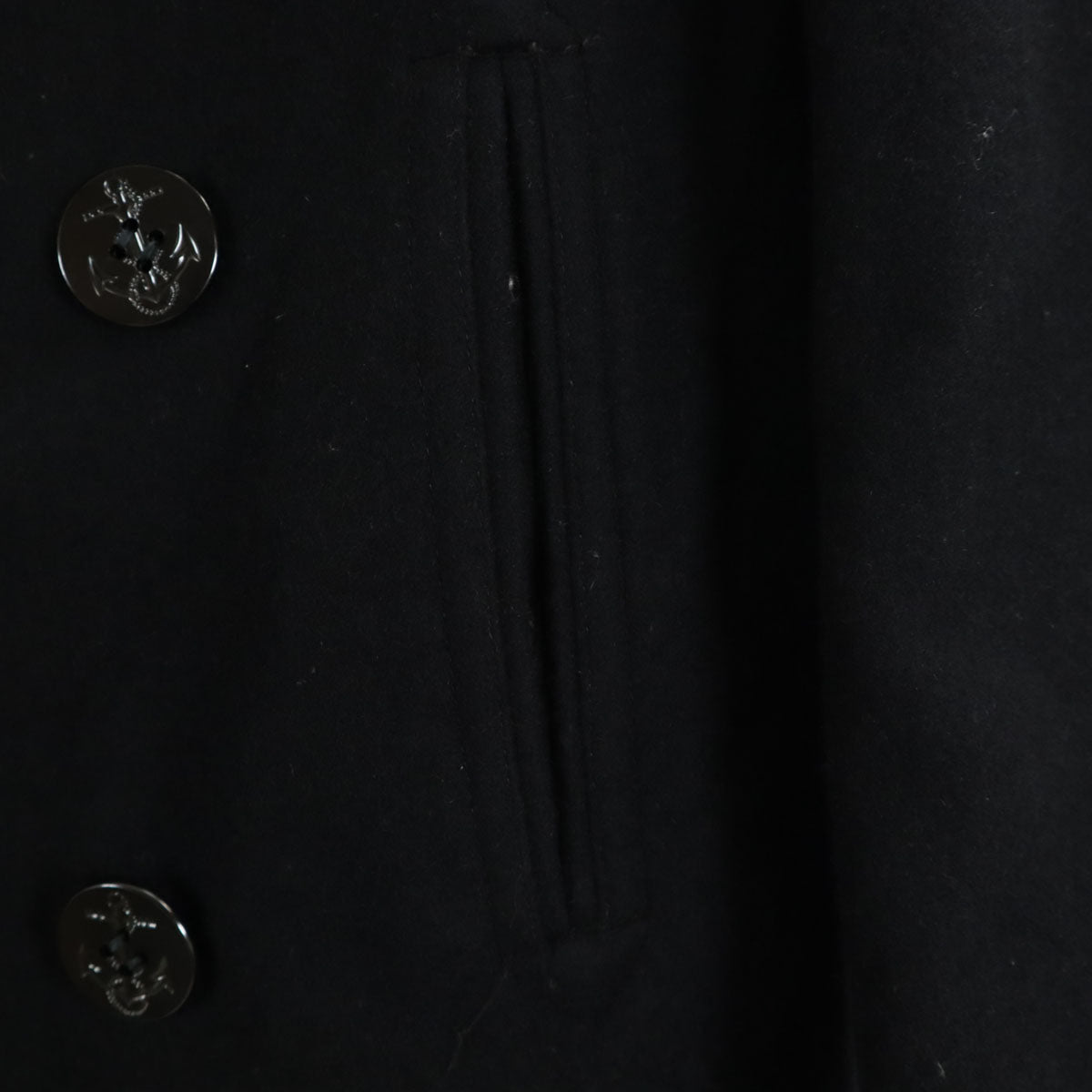 US NAVY アメリカ海軍 80s VI-MIL,INC.社製 ウール100％ ヴィンテージ ピーコート 34R ブラック メンズ