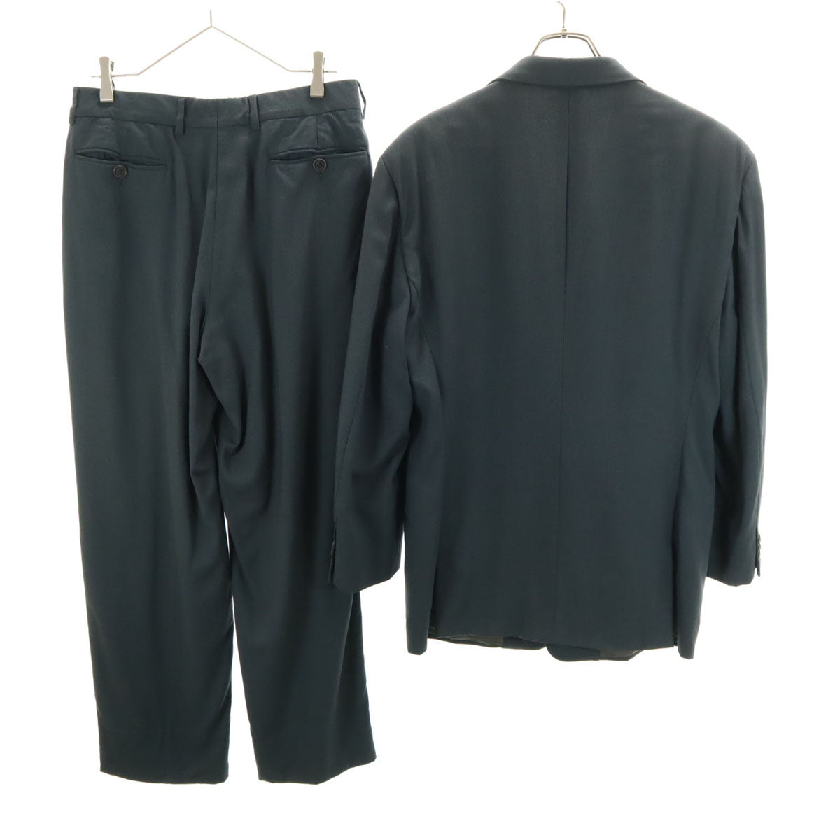 GIORGIO ARMANI ジョルジオアルマーニ イタリア製 ウールブレンド スーツ 上下 セットアップ 48 グレー ハンガー付き メンズ