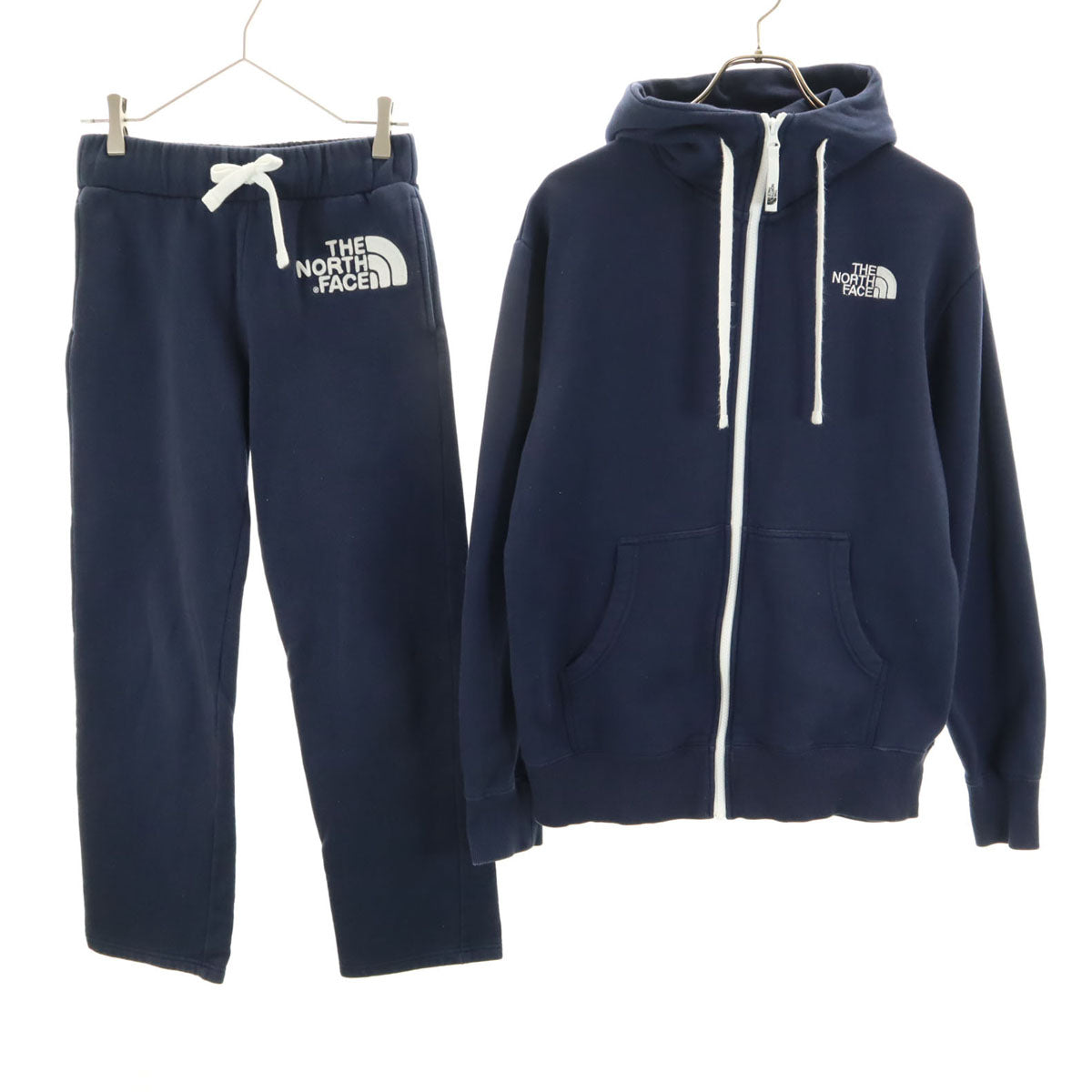 THE NORTH FACE ノースフェイス スウェットパーカー 上下 セットアップ S ネイビー 裏起毛 アウトドア NT11930 NB81940 メンズ