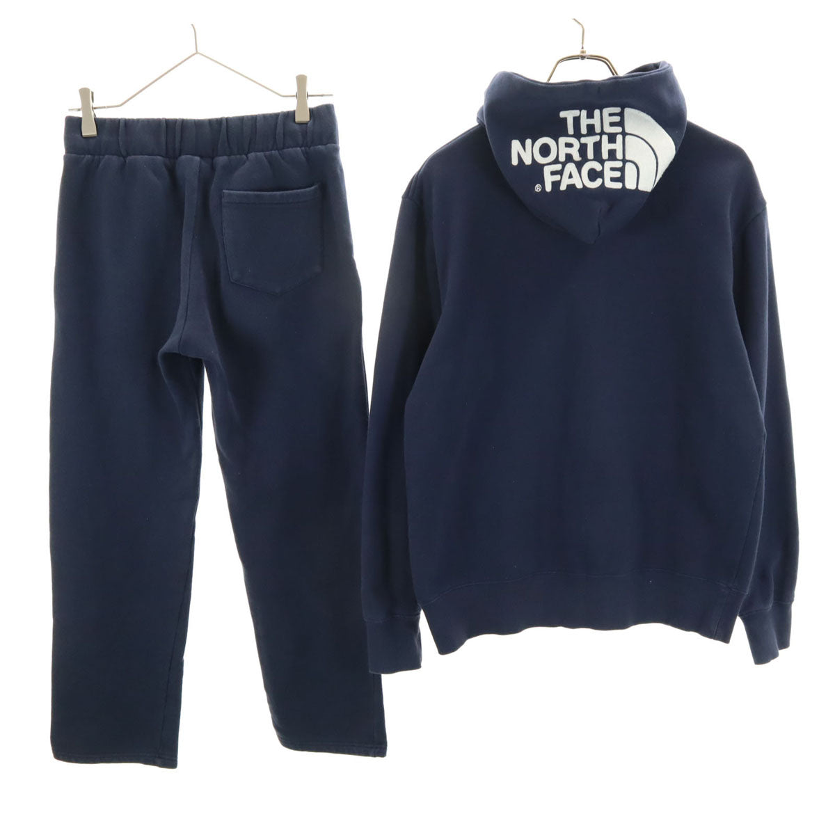 THE NORTH FACE ノースフェイス スウェットパーカー 上下 セットアップ S ネイビー 裏起毛 アウトドア NT11930 NB81940 メンズ