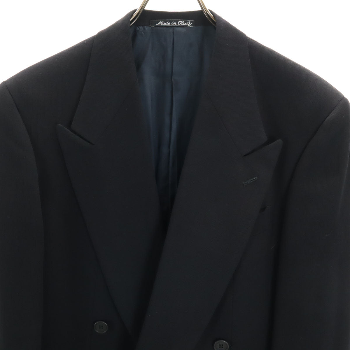 美品 GIORGIO ARMANI ジョルジオアルマーニ イタリア製 スーツ 上下 セットアップ 48 濃紺 ダブル メンズ
