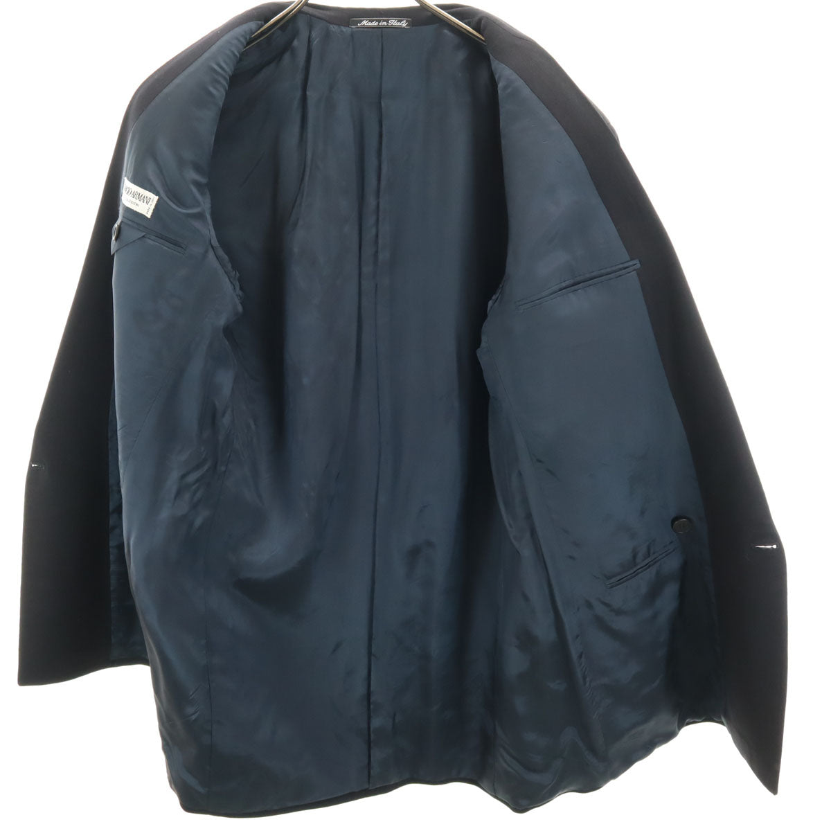 美品 GIORGIO ARMANI ジョルジオアルマーニ イタリア製 スーツ 上下 セットアップ 48 濃紺 ダブル メンズ