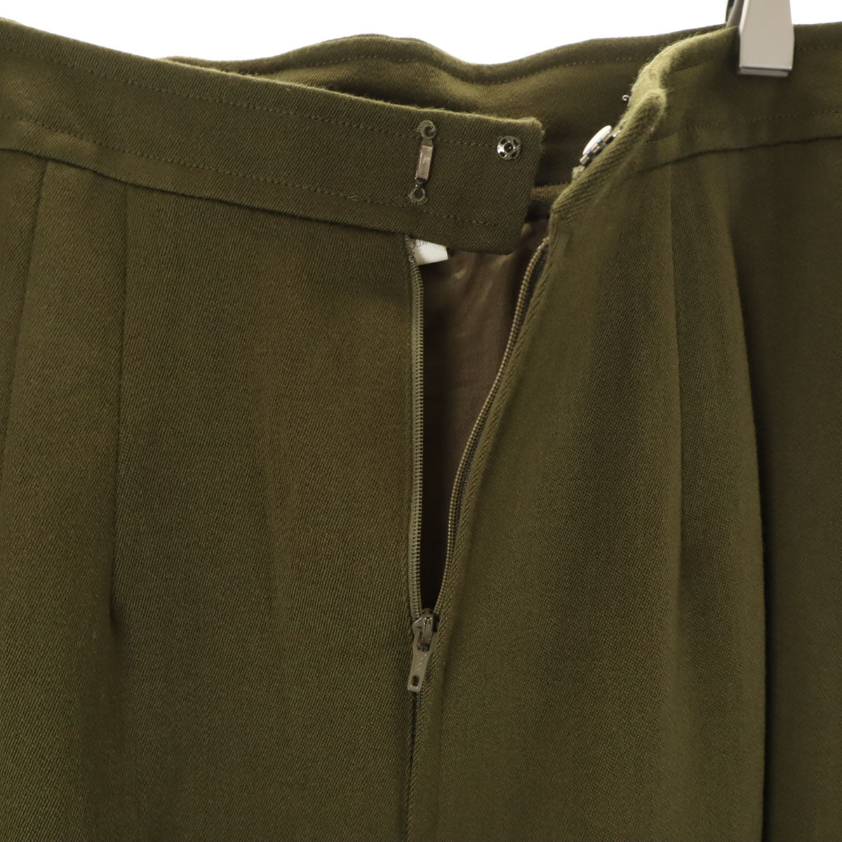 GIVENCHY Life ジバンシィライフ 90s ウール100％ オールド スカートスーツ 上下 セットアップ 11号 オリーブ レディース